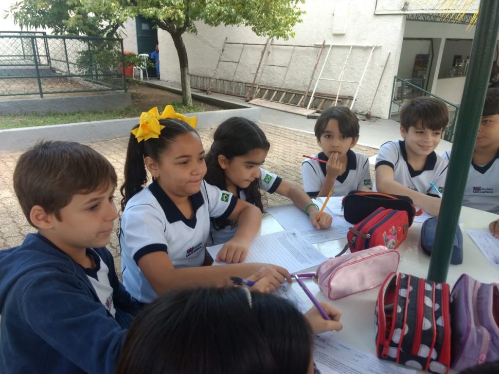 COLÉGIO SANTA MÔNICA – USANDO A IMAGINAÇÃO – DIA DE ESCREVER AO AR LIVRE – 3° BT – SÃO GONÇALO