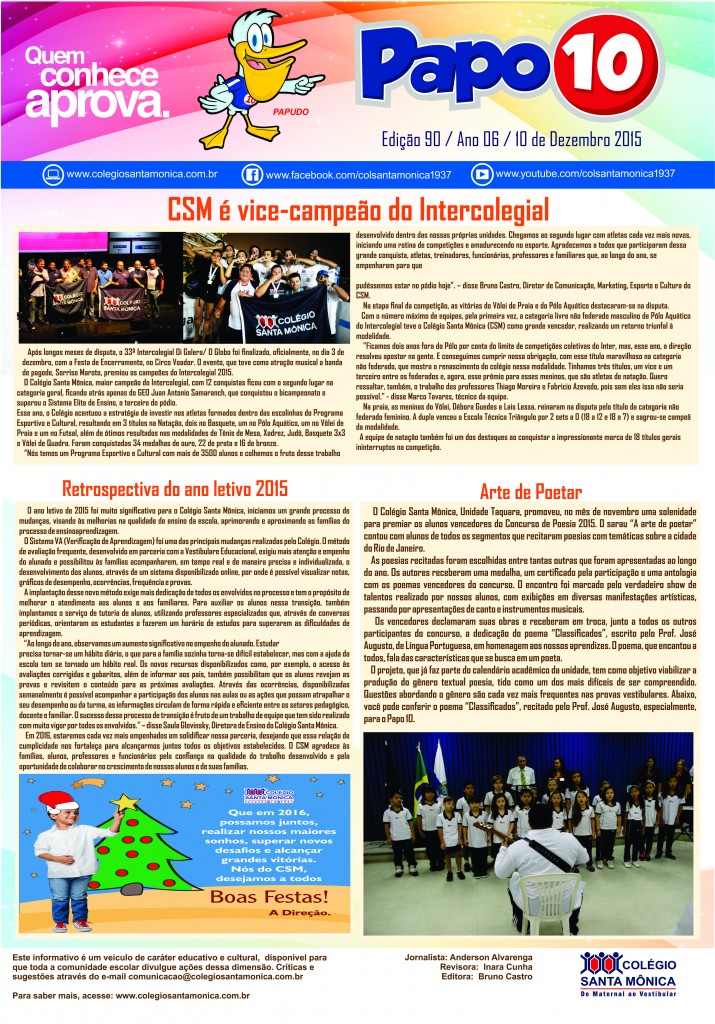 Boletim Eletrônico – Ano 6 | Edição 090 – 10/12/2015